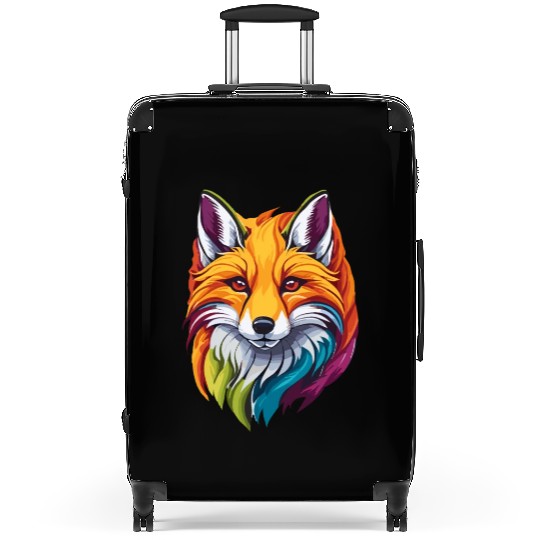Colorful Fox Portrait Suitcases