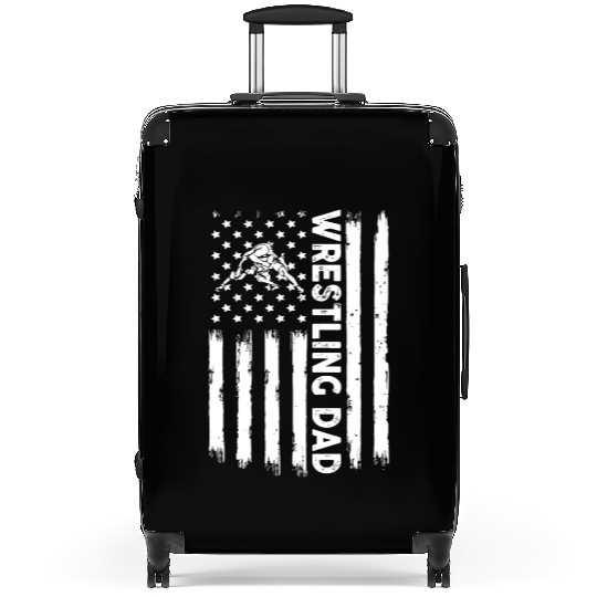 Mens Distressed USA American Flag Wrestling Dad Suitcases