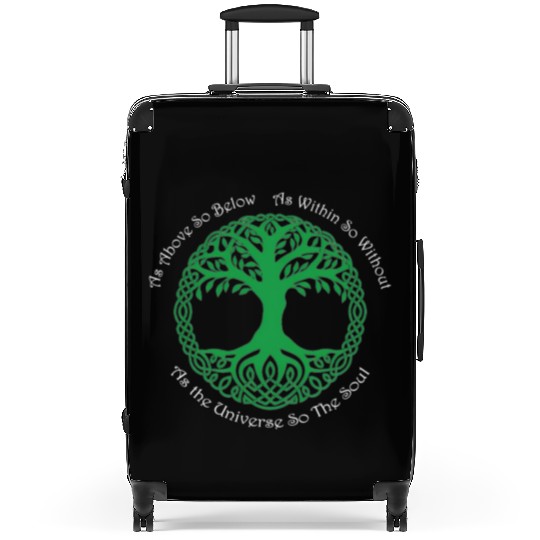 Pagan Celtic Wiccan As Above So Below Green Tree Suitcases