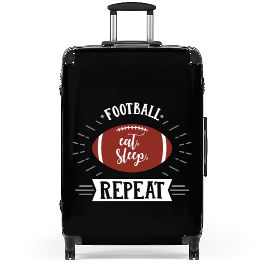 Football Eat Sleep Repeat Sports Babe Game Day Mom Suitcases