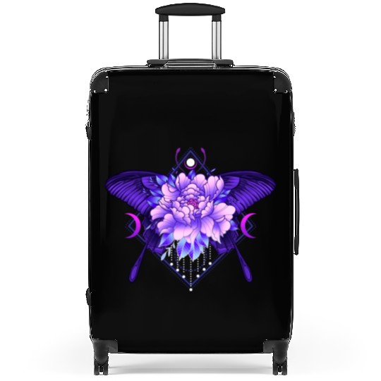 Peony Butterfly geometric tattoo Suitcases