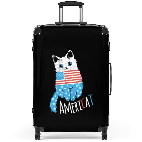 Americat Proud American Cat Lover Design For Suitcases