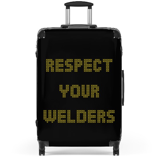 Respect Your Welders Yellow Cross Stitch Suitcases
