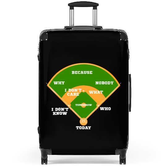 Whos On First Baseball Diamond Fielding Card Suitcases