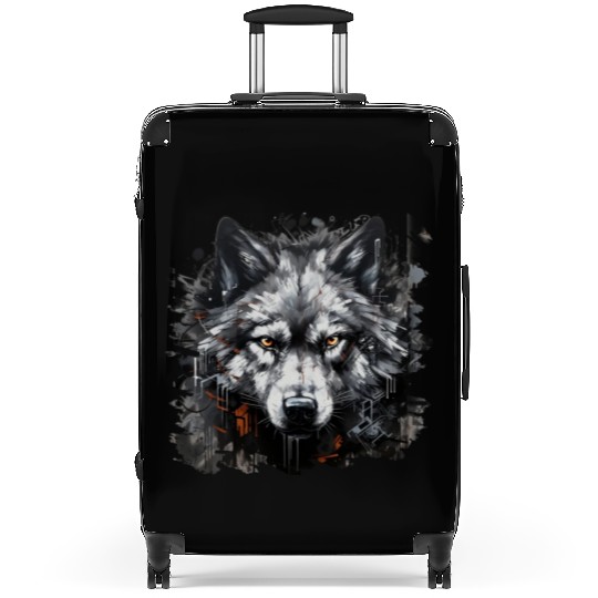 The Lone Wolf. Urban Hunter, Graffiti Style. Suitcases