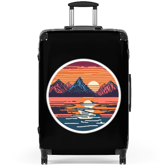 Vintage mountains view Suitcases