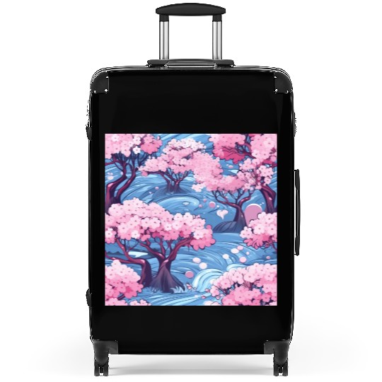 Anime Euphoria: Fantasy Cherry Blossom Dreamscape Suitcases