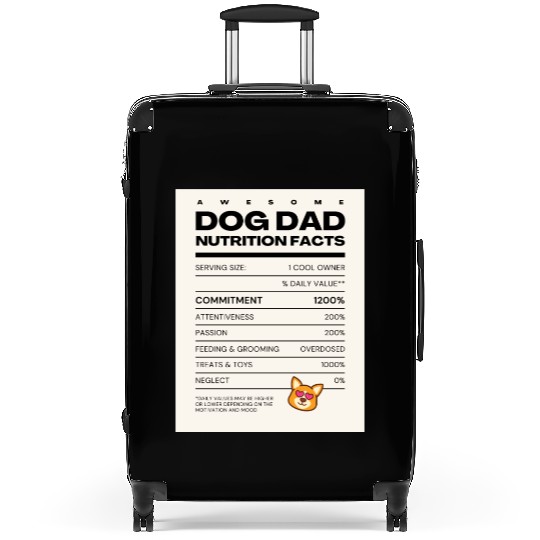 Awesome Dog Dad Nutrition Facts Suitcases