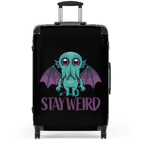 Stay Weird Cute Cthulhu Monster Suitcases