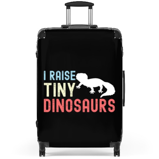 I Raise Tiny Dinosaurs Funny Leopard Gecko Mom Dad Suitcases