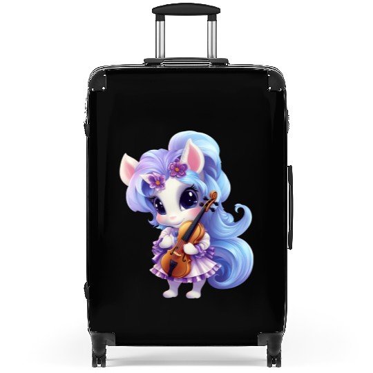 Unicorn with Floral Dress and Violin – Imaginative Suitcases