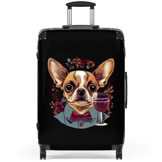 Chihuahua - France French Wine Cute Dog Souvenir Suitcases