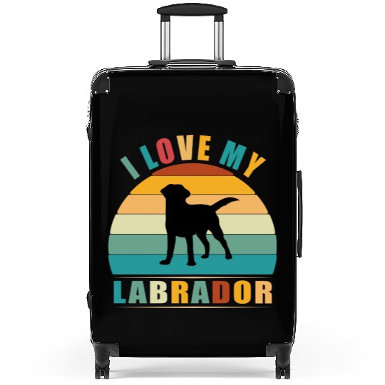 Retro Vintage I love my labrador Suitcases Lover