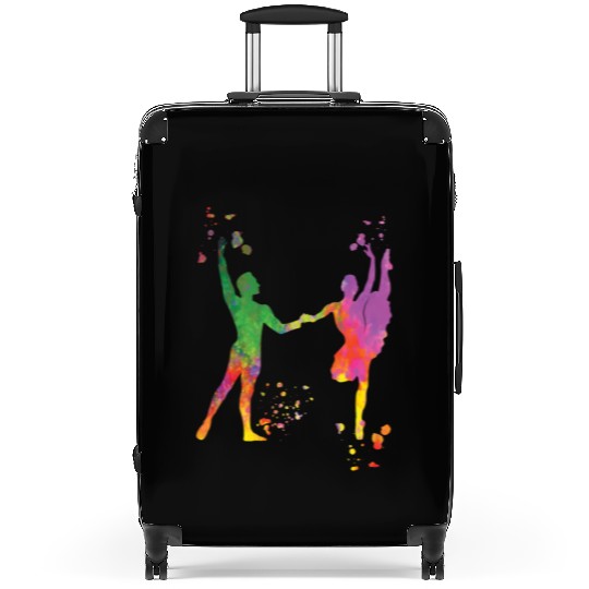 Ballet Dance Couple Woman Ballerina Suitcases
