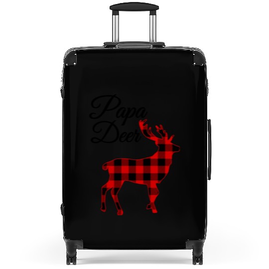 Buffalo Plaid Christmas Deer Suitcases