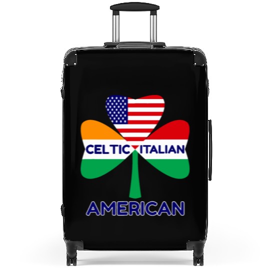 Irish Italian American Flag And Celtic Shamrock Pr Suitcases