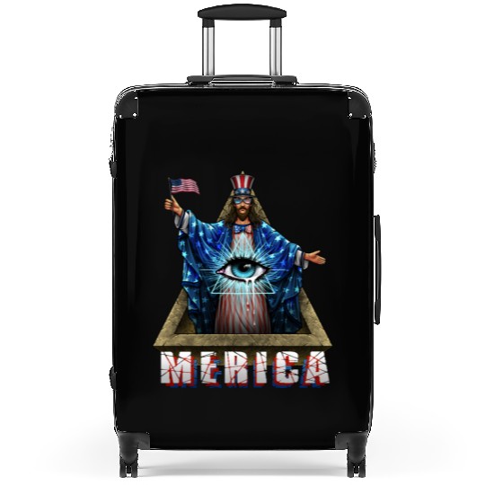Merica Jesus Patriotic and Eye of Providence Suitcases