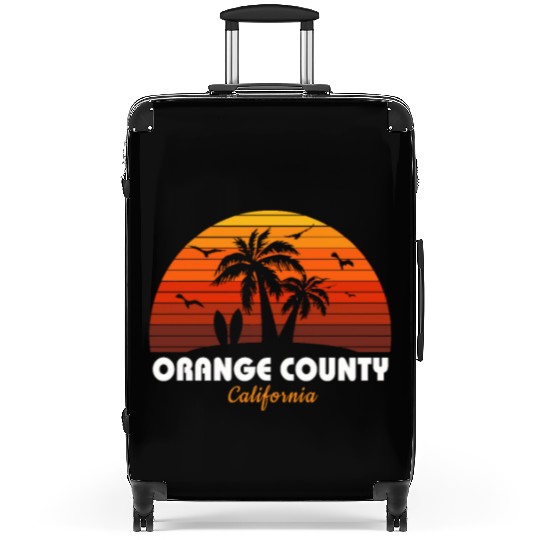 Retro Orange County California Sunset Cool Suitcases