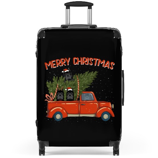 Cane Corso Xmas Vintage Red Pickup Retro Truck Suitcases