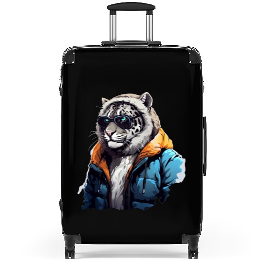 Street Style Snow Leopard | Leopard Lovers Suitcases