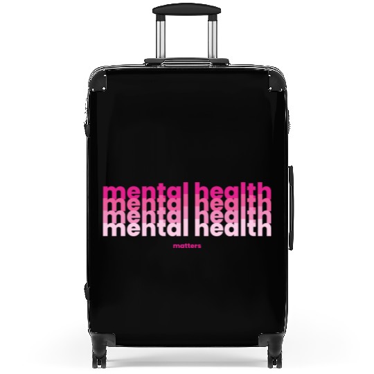 Mental Health Matters Poppins Barbiecore Pink Suitcases