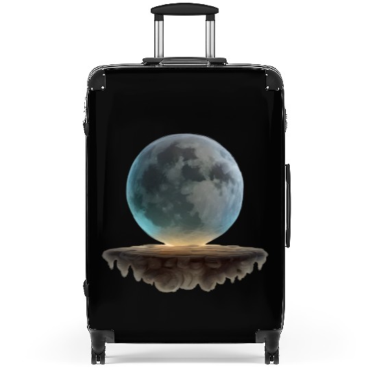 3 Dimensional (3D) Full Moon and Floating Island Suitcases