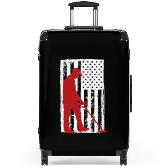 Patriotic US Flag Metal Detectorist Suitcases
