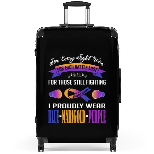 I Proudly Wear Blue Marigold Purple Bladder Cancer Suitcases
