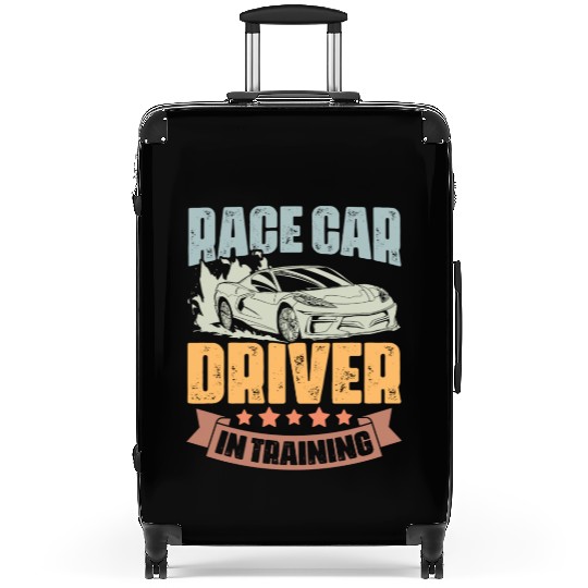 Race Car Driver In Training Retro Car Race Suitcases