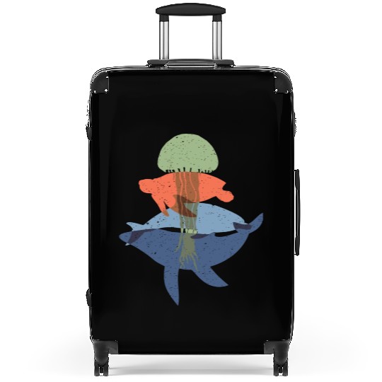 Whale And Their Friends Dolphin Turtle And Suitcases