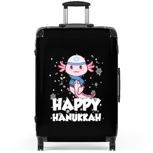 Happy Hanukkah Axolotl Kawaii Cute Axolotl Lover Suitcases