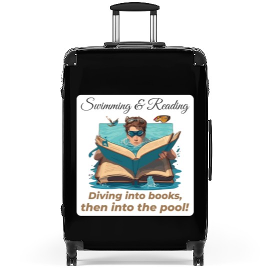Bookish Splash Swimmer Book Lover Suitcases