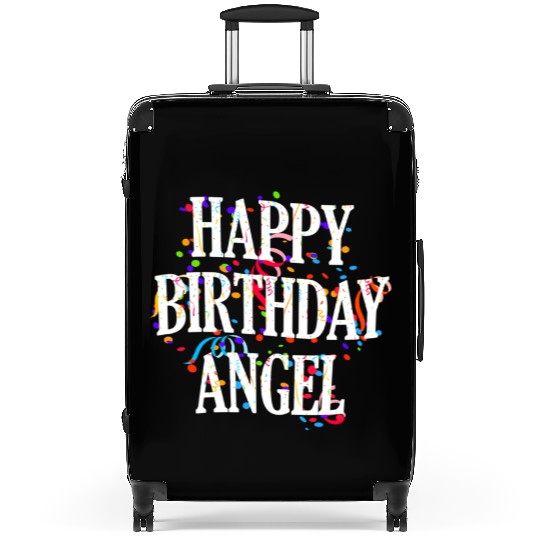 Happy Angel First Name Colorful Bday Suitcases
