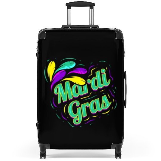 Green Lettering For Mardi Gras Suitcases