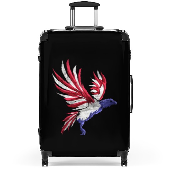 Eagle In Colors Of Us Flag Patriotic Distressed Suitcases