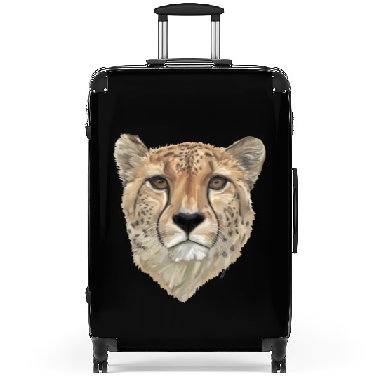 Watercolor Cheetah Portrait Suitcases