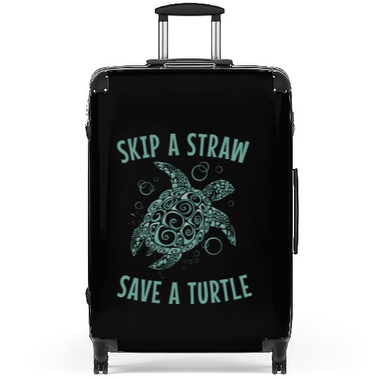 Skip A Straw Save A Turtle Earth Day Suitcases