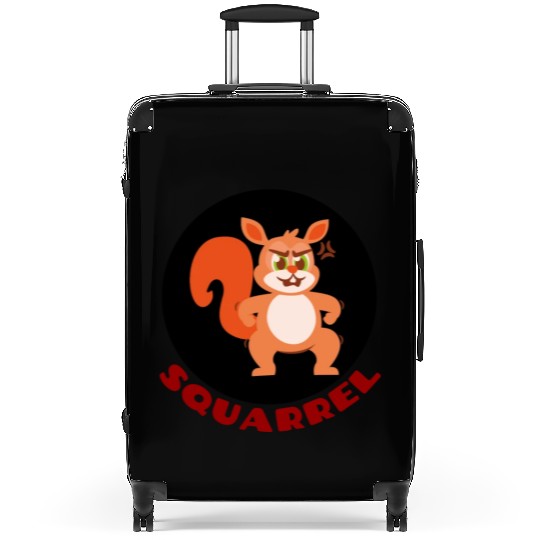 Squarrel Squirrel Pun Suitcases