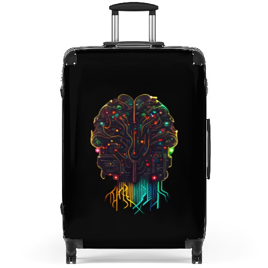 AI Artificial Intelligence Human Electric Brain Suitcases