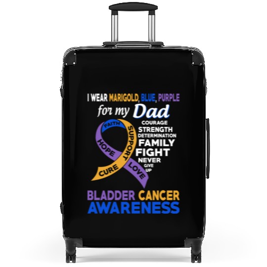 I Wear Marigold Blue Purple For My Dad Bladder Suitcases