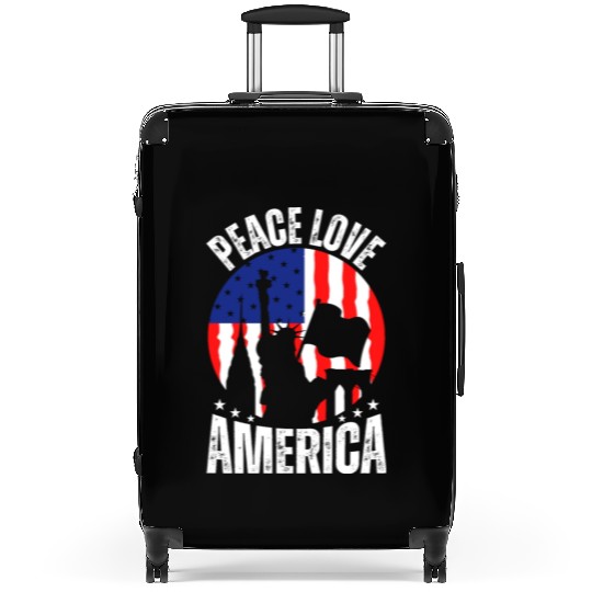 "Peace Love America Labor Day Suitcases - Celebrate