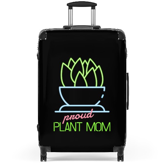 Proud Plant Mom Neon Style Suitcases