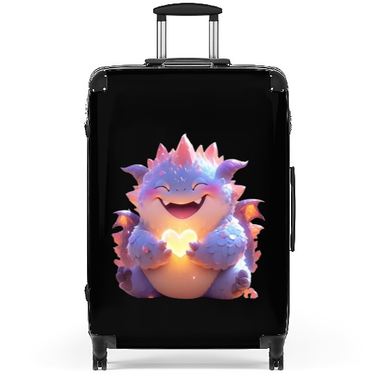 Baby-purple-Heart-dragon-Q Suitcases