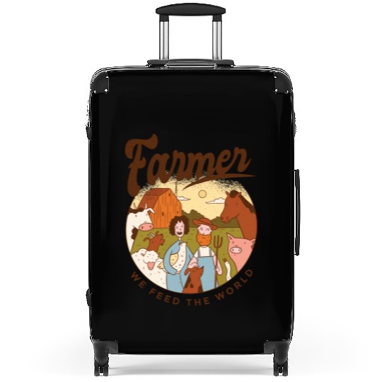 Farmer We Feed The World Suitcases
