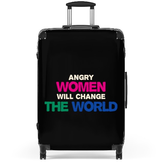 Angry Woman Will Change The World Suitcases