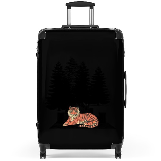 tiger in the forest Suitcases