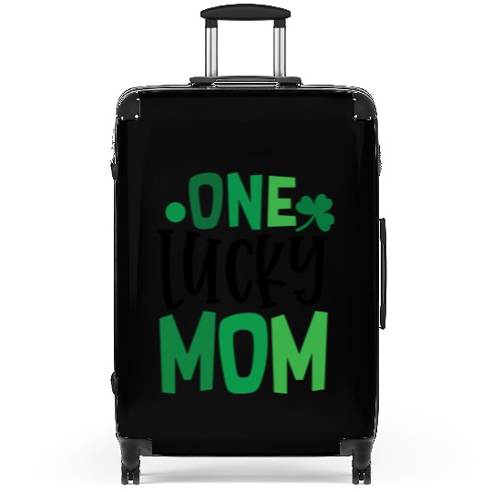 One Lucky Mom Clover Shamrock Irish Ireland Suitcases