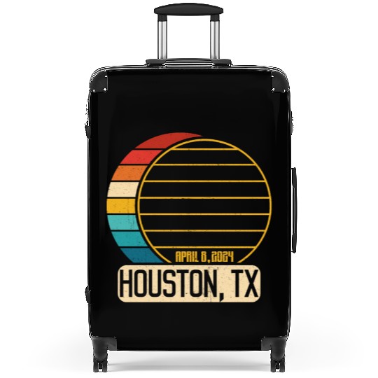 Total Solar Eclipse Texas Houston April 28 2024Hou Suitcases