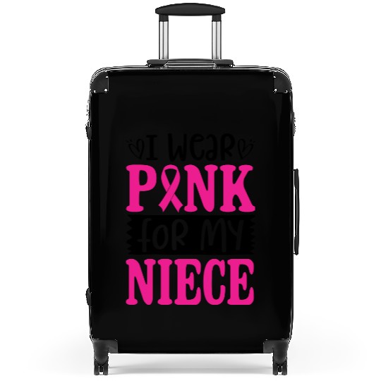 I Wear Pink For My Niece Suitcases