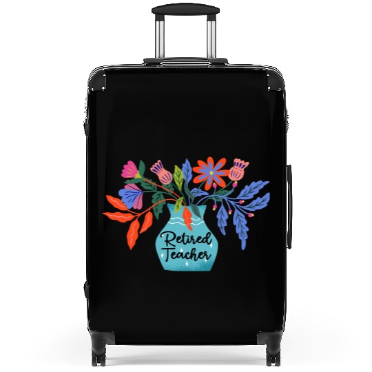Retired Teacher Floral Retirement Of Teaching Suitcases